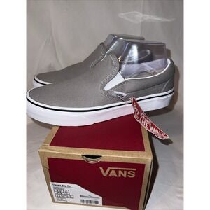 Vans Gray Canvas Slip-On Sneakers
